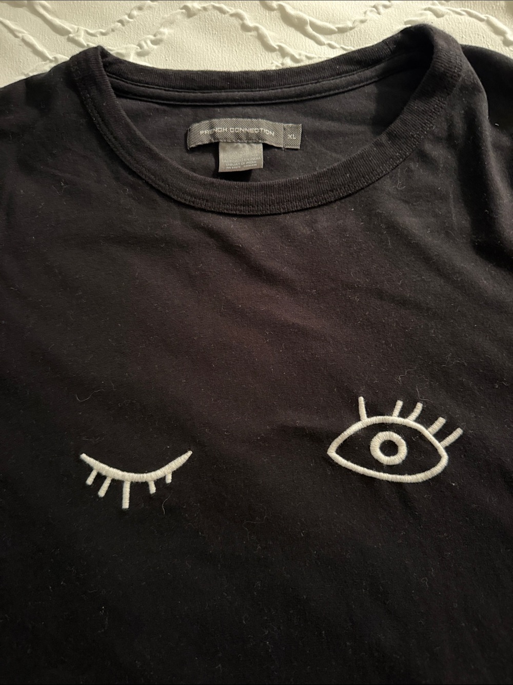 French connection wink face graphic tee
